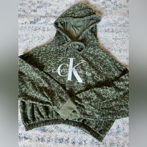 Womens cropped Calvin Klein hoodie
